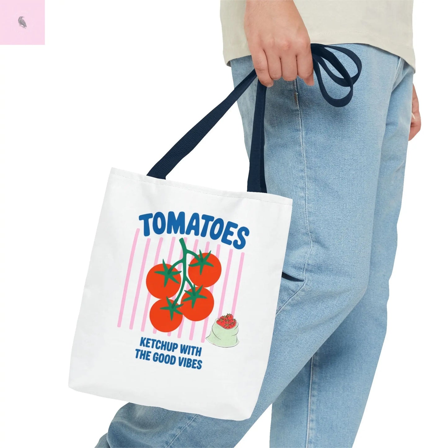 Tomato Vibes Tote Bag, Grocery tote,  Beach bag, travel tote,gift for gardener, veggie lover, Fun Gift for Foodies, Garden Lovers The flirty crow