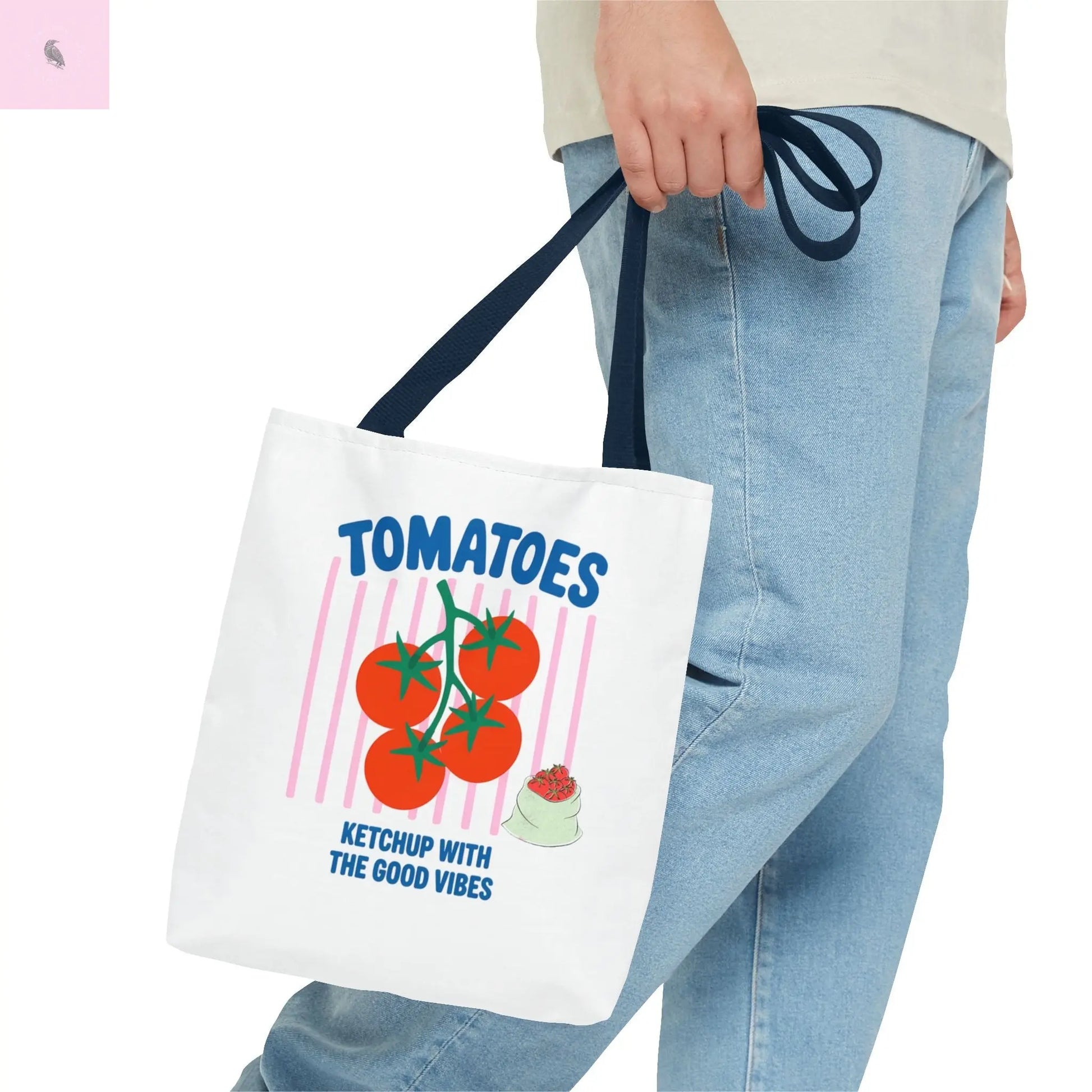 Tomato Vibes Tote Bag, Grocery tote,  Beach bag, travel tote,gift for gardener, veggie lover, Fun Gift for Foodies, Garden Lovers The flirty crow