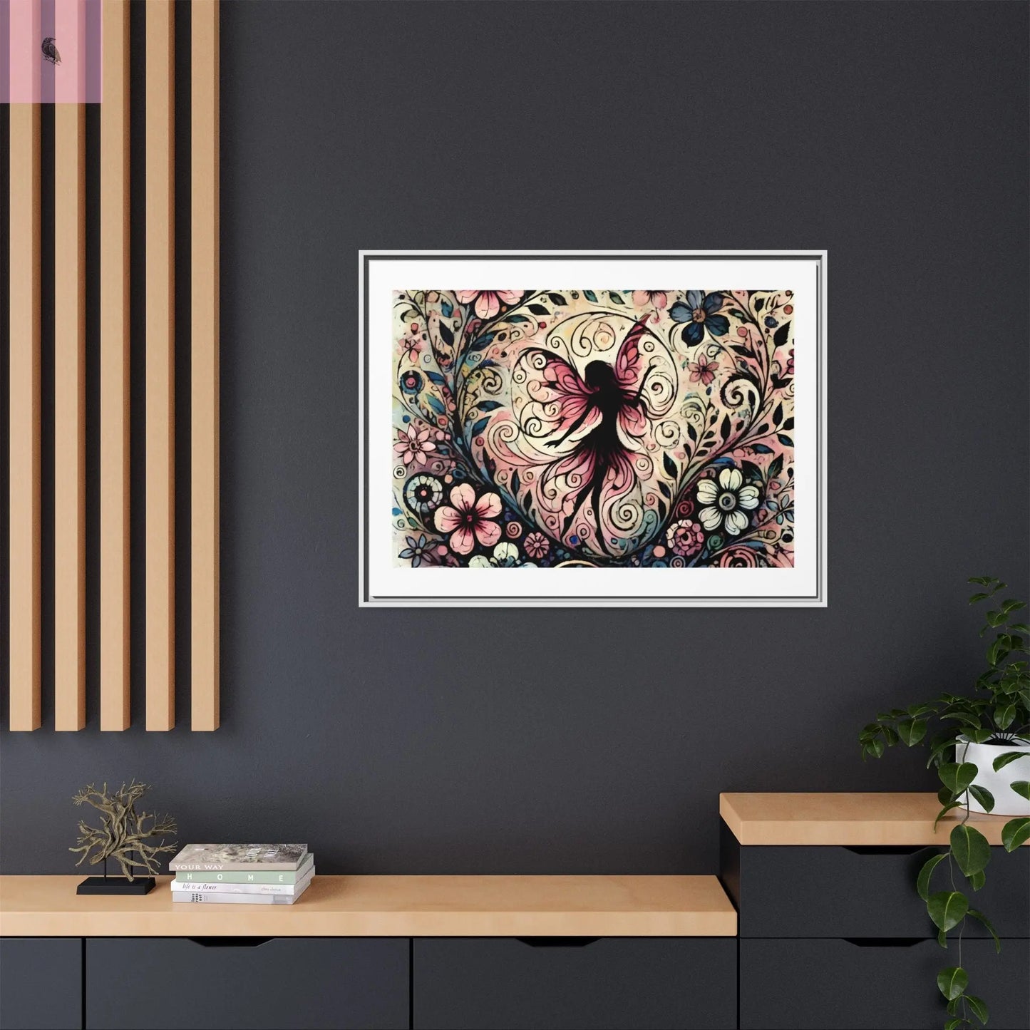 Framed Canvas Fairy art - The flirty crow