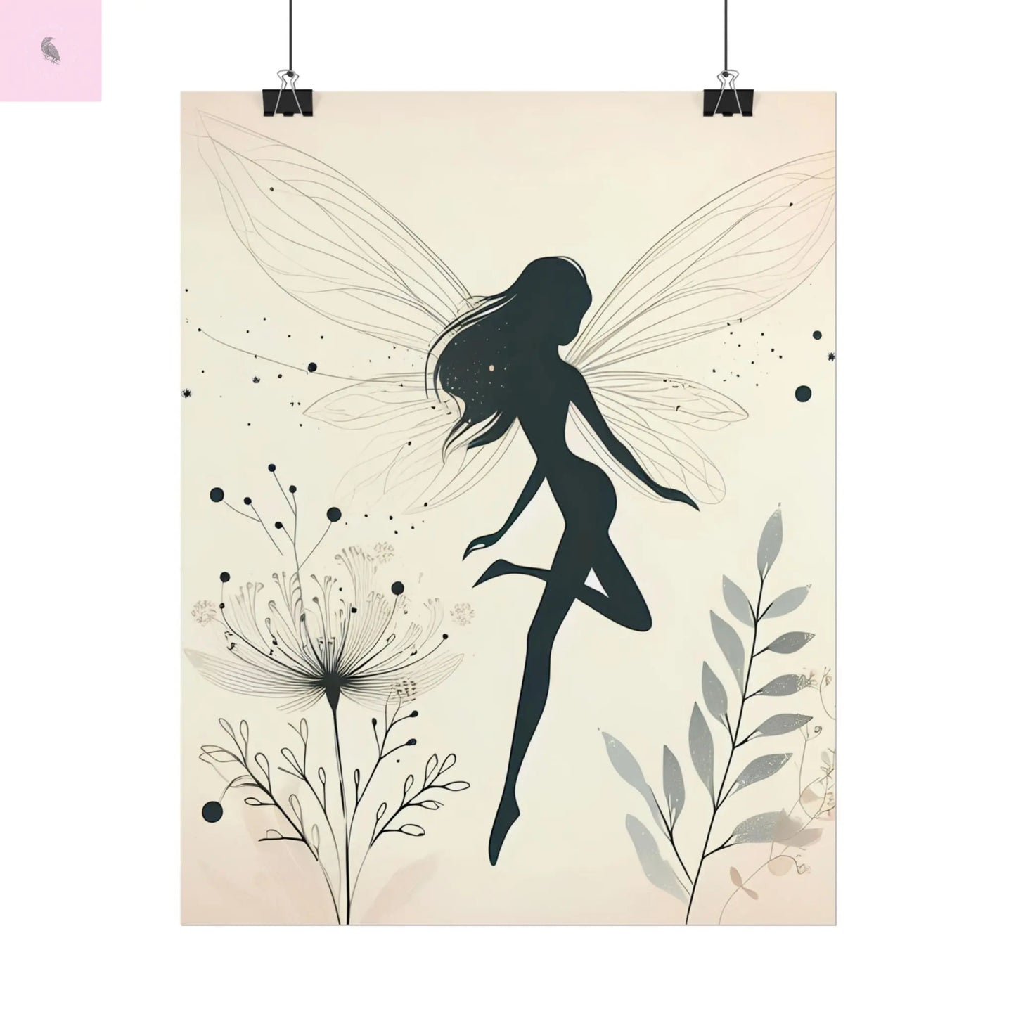 Elegant Fairy Silhouette Rolled Poster - Enchanting Wall Art for Home Decor The flirty crow