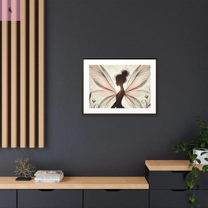 Framed Canvas Fairy wall art - The flirty crow
