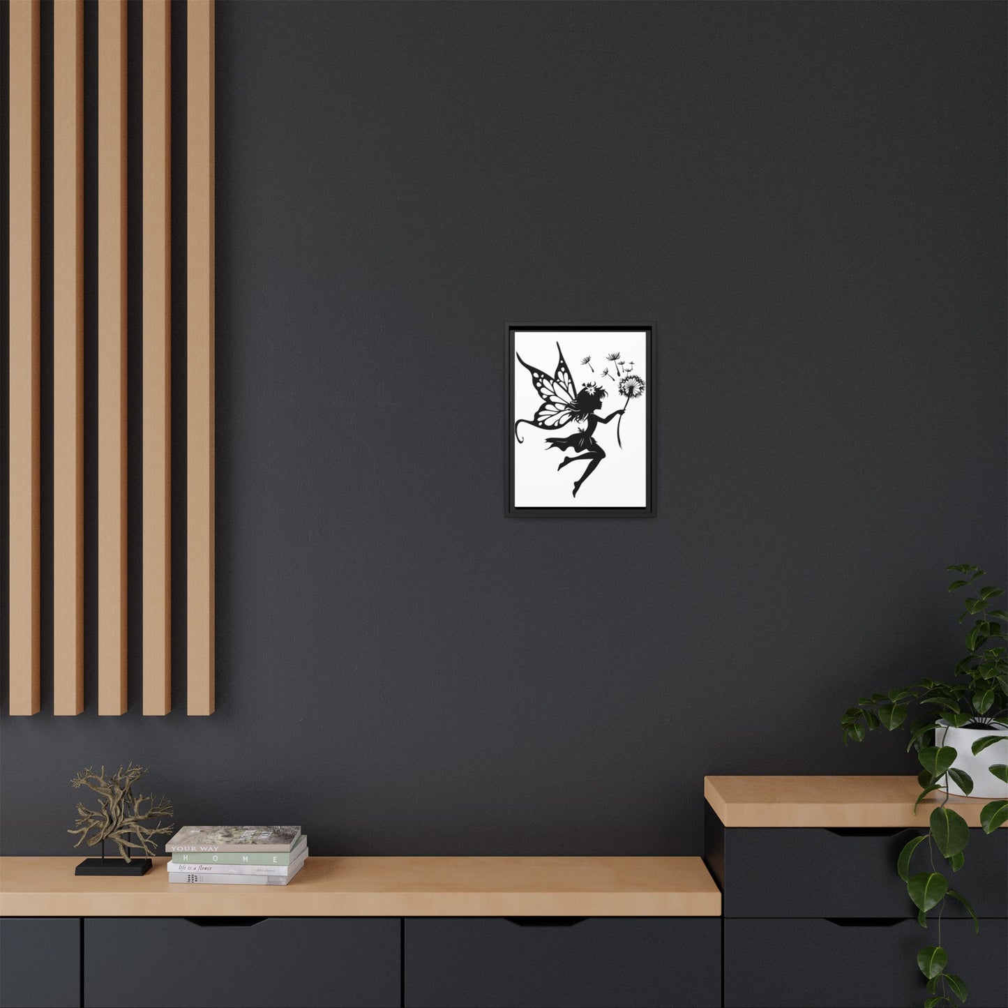 Framed Canvas Fairy Art, whimsical wall decor, nursery room art, gift for her - The flirty crow