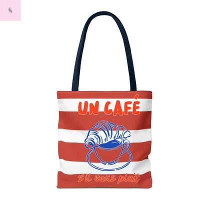 Café Tote Bag,  Coffee Lover's bag, Croissant lover, Gift for her, Grocery tote, farmers market , Traveler gift, Artisan Design The flirty crow