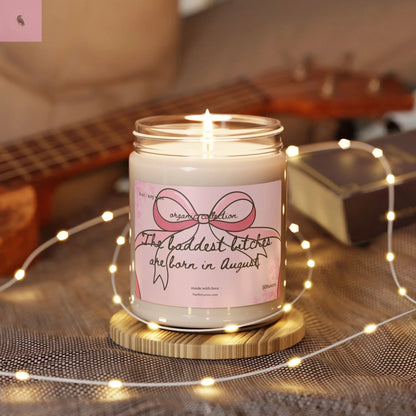 August Coquette Birthday candle, Gift for her, Vegan candle , August birthday gift,  home decor, soy wax, home fragrance The flirty crow
