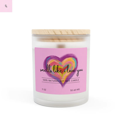 Hand Painted Heart Frosted Glass Candle, 11oz the flirty crow