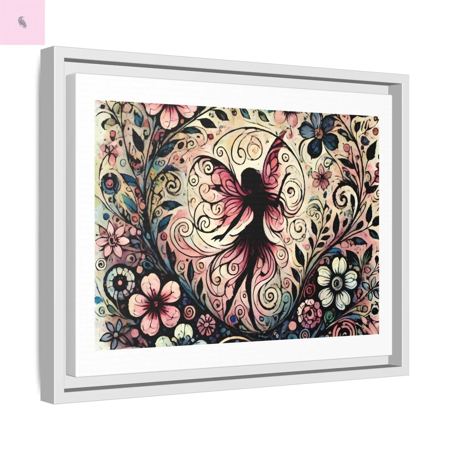 Framed Canvas Fairy art - The flirty crow