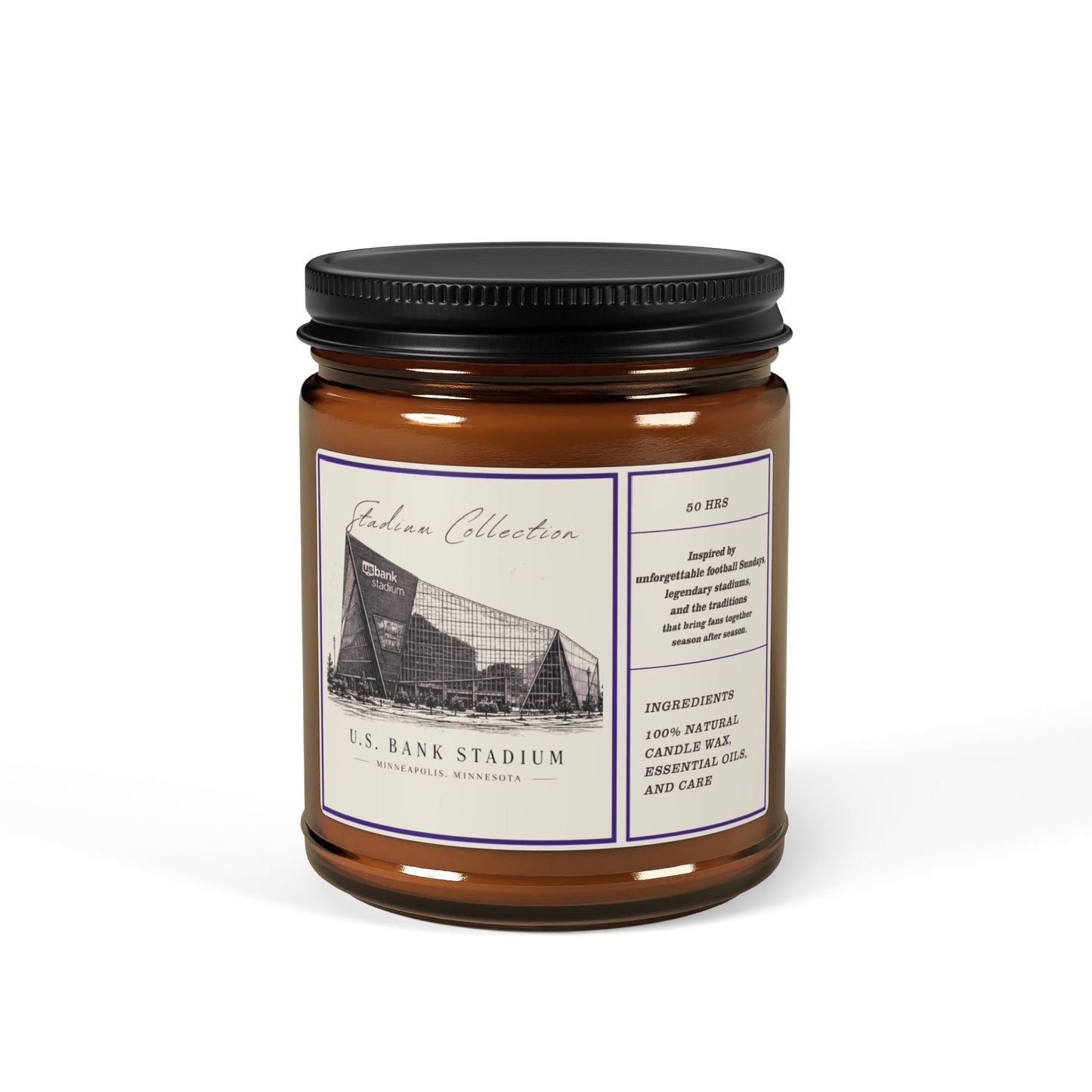Minnesota Vikings Soy Candle , US Bank Stadium candle