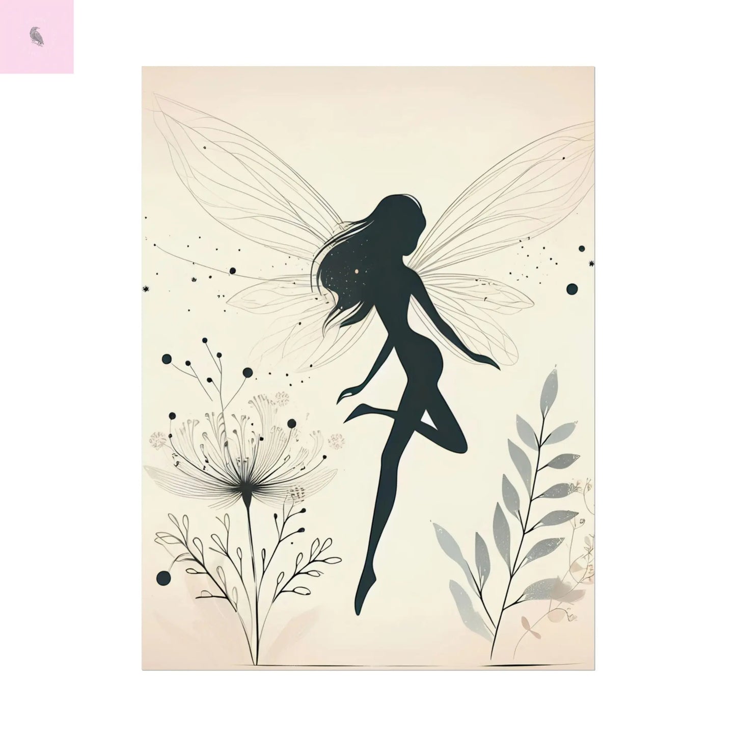 Elegant Fairy Silhouette Rolled Poster - Enchanting Wall Art for Home Decor - The flirty crow