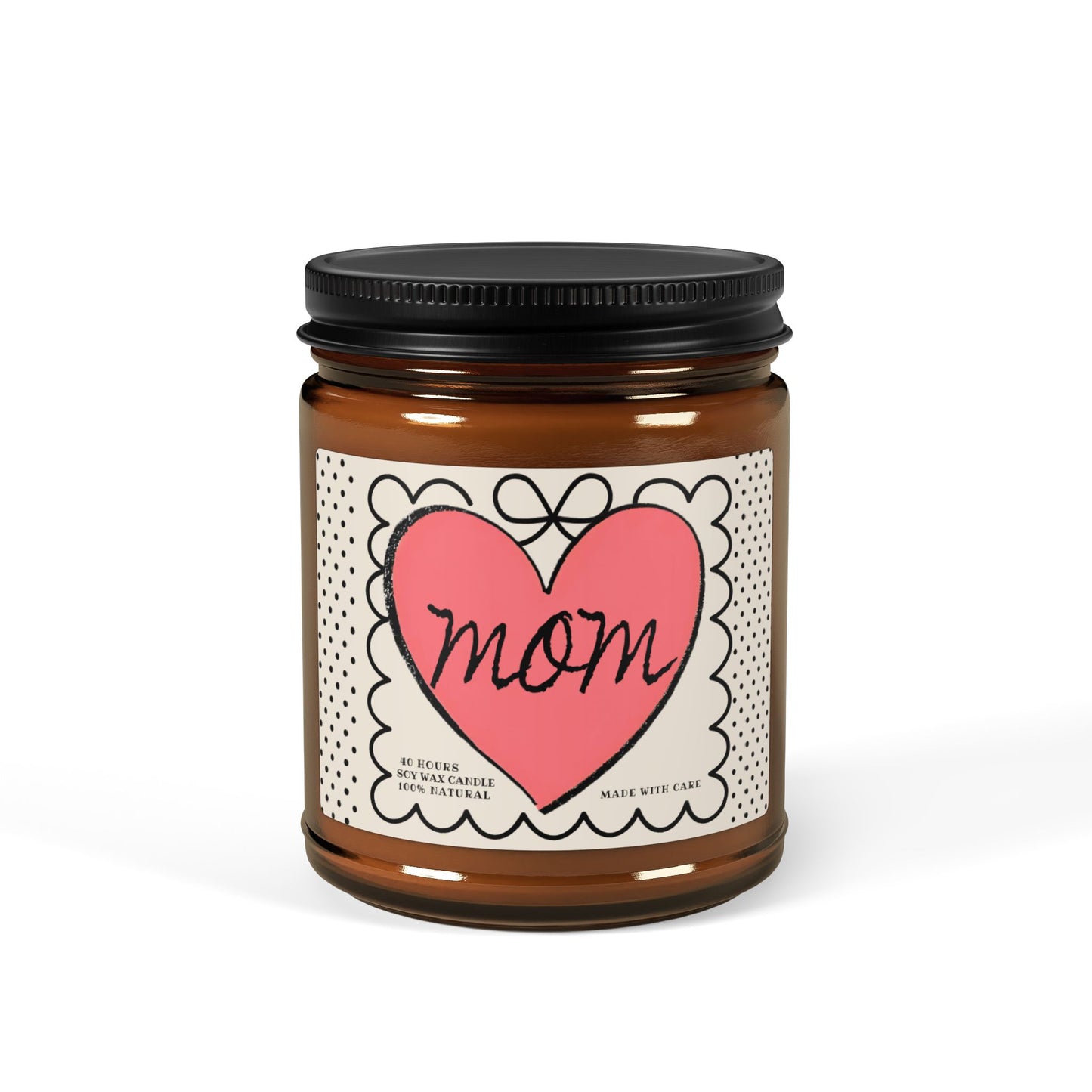 Mom Heart Scented Soy Candle, gift for Mother's Day