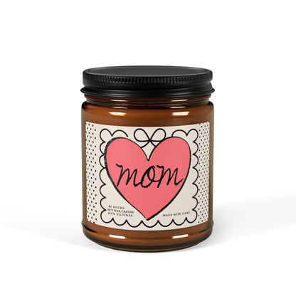 Mom Heart Scented Soy Candle, gift for Mother's Day