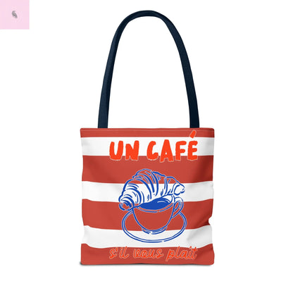 Café Tote Bag,  Coffee Lover's bag, Croissant lover, Gift for her, Grocery tote, farmers market , Traveler gift, Artisan Design The flirty crow