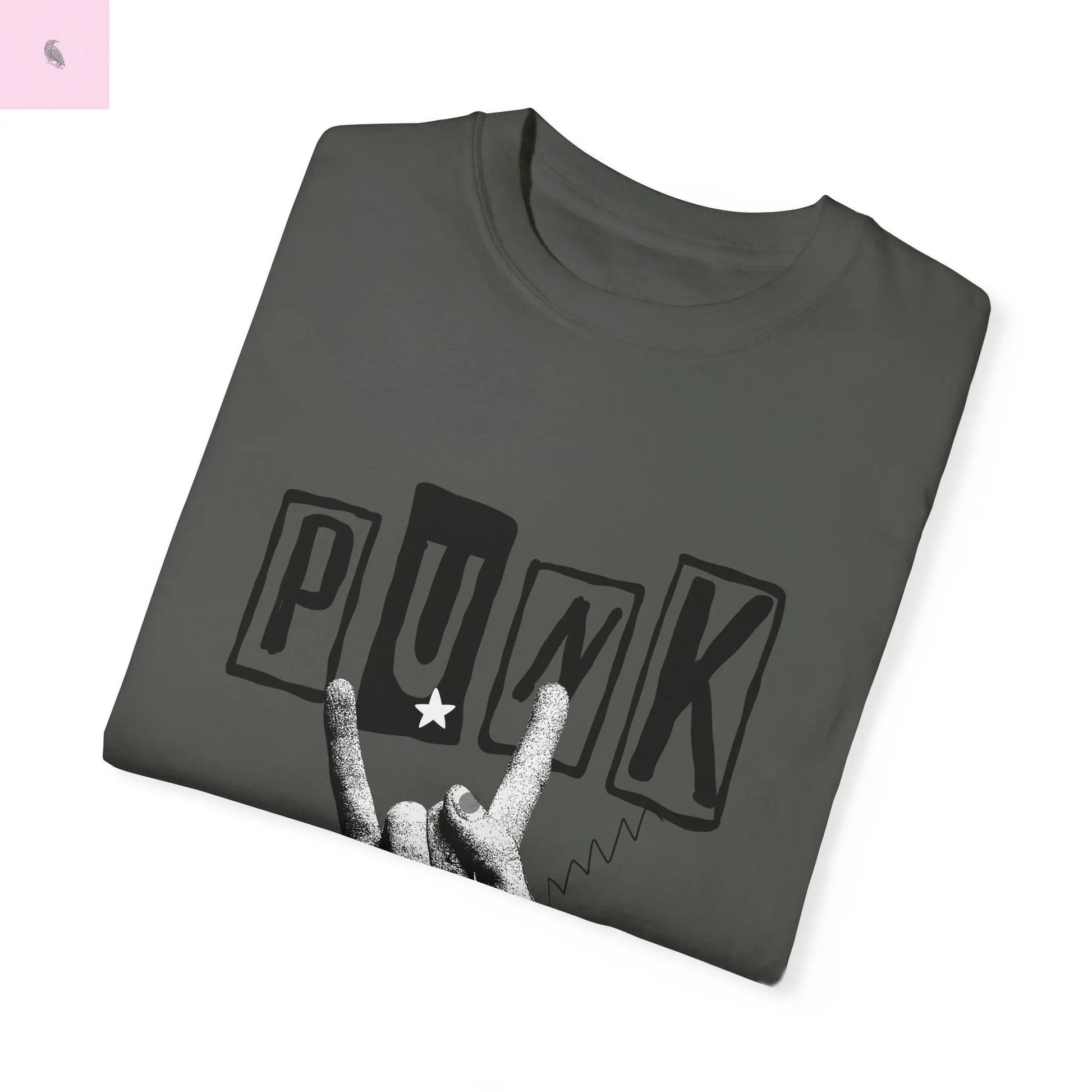 Punk Rock Unisex Garment-Dyed T-Shirt - Retro Graphic Tee for Music Lovers The flirty crow