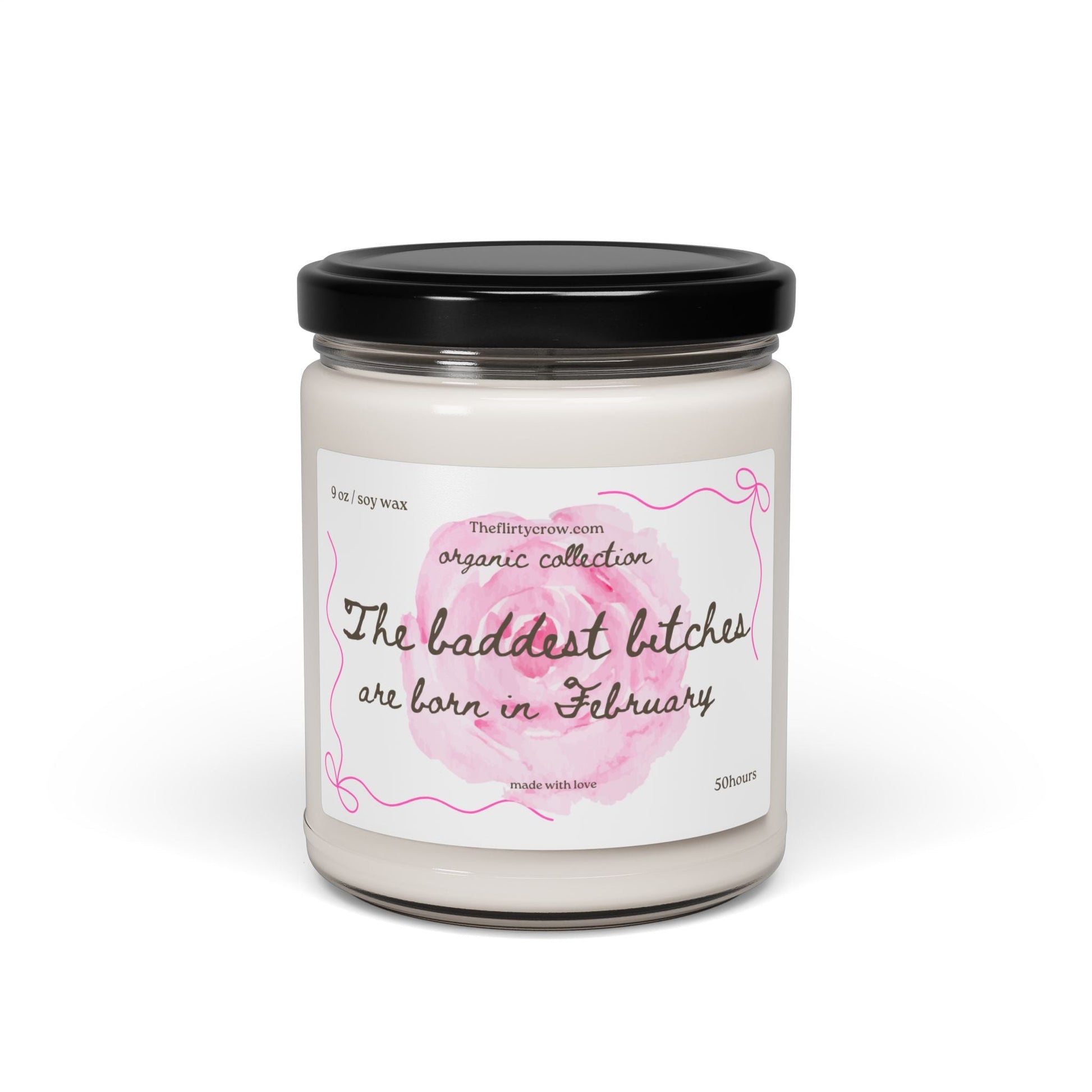 February birthday gift,  Soy Candle, gift for her, floral design,  home fragrance Printify