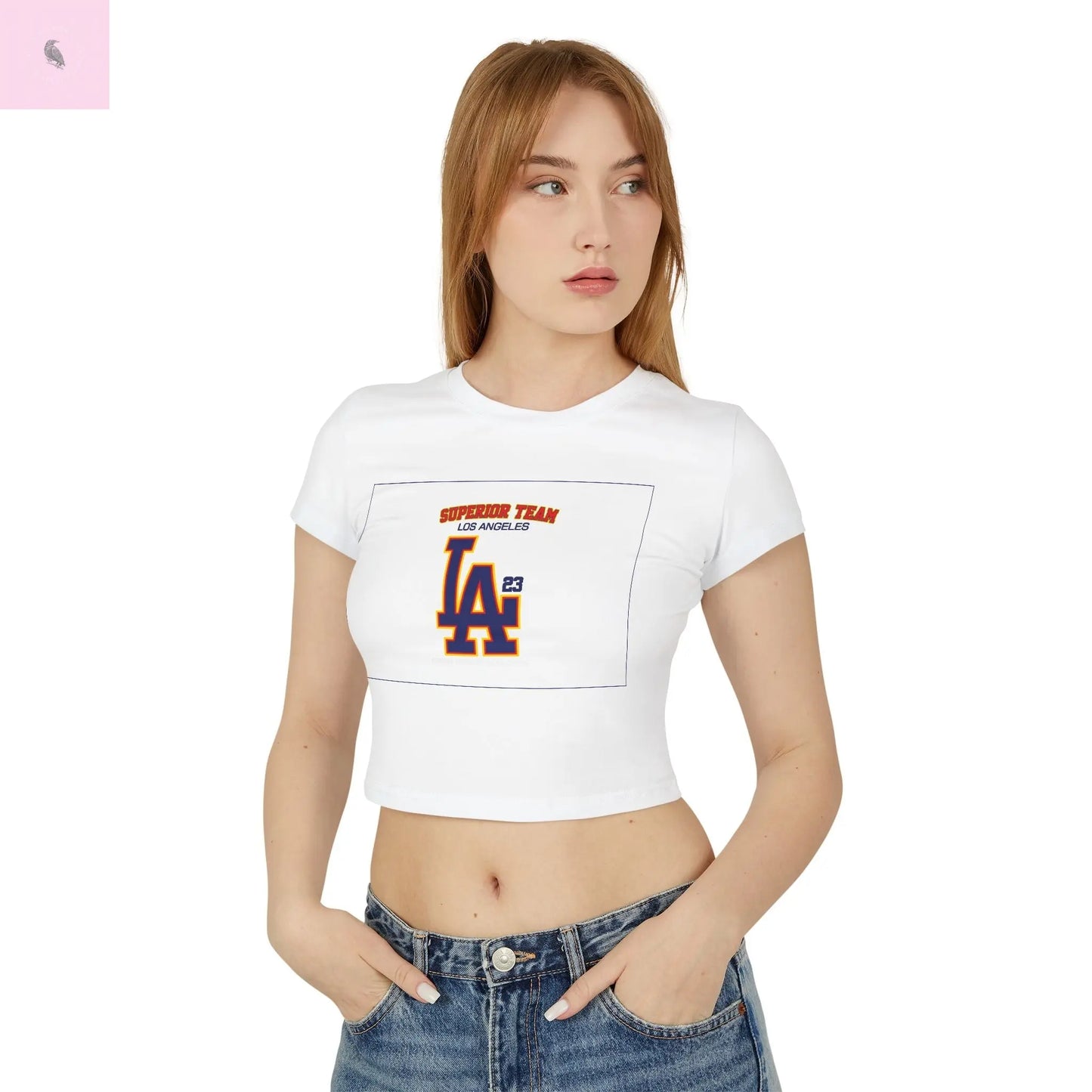 Los Angeles Superior Team Women's LA Baby Tee - Trendy Graphic T-Shirt, Los Angeles California Shirt, Hip LA Tee, Cool Urban Tee, the flirty crow