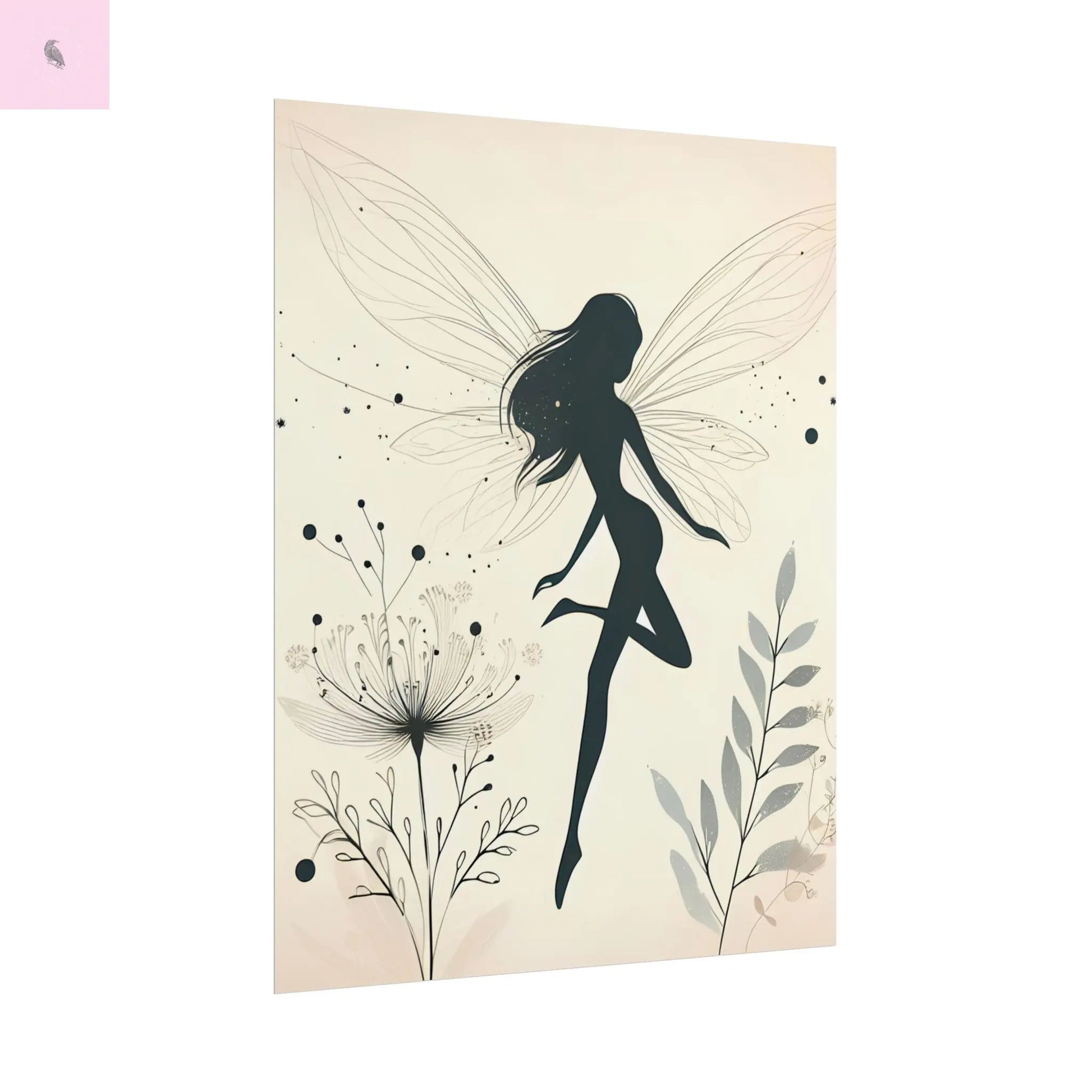 Elegant Fairy Silhouette Rolled Poster - Enchanting Wall Art for Home Decor The flirty crow