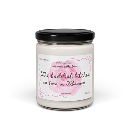 February birthday gift,  Soy Candle, gift for her, floral design,  home fragrance Printify