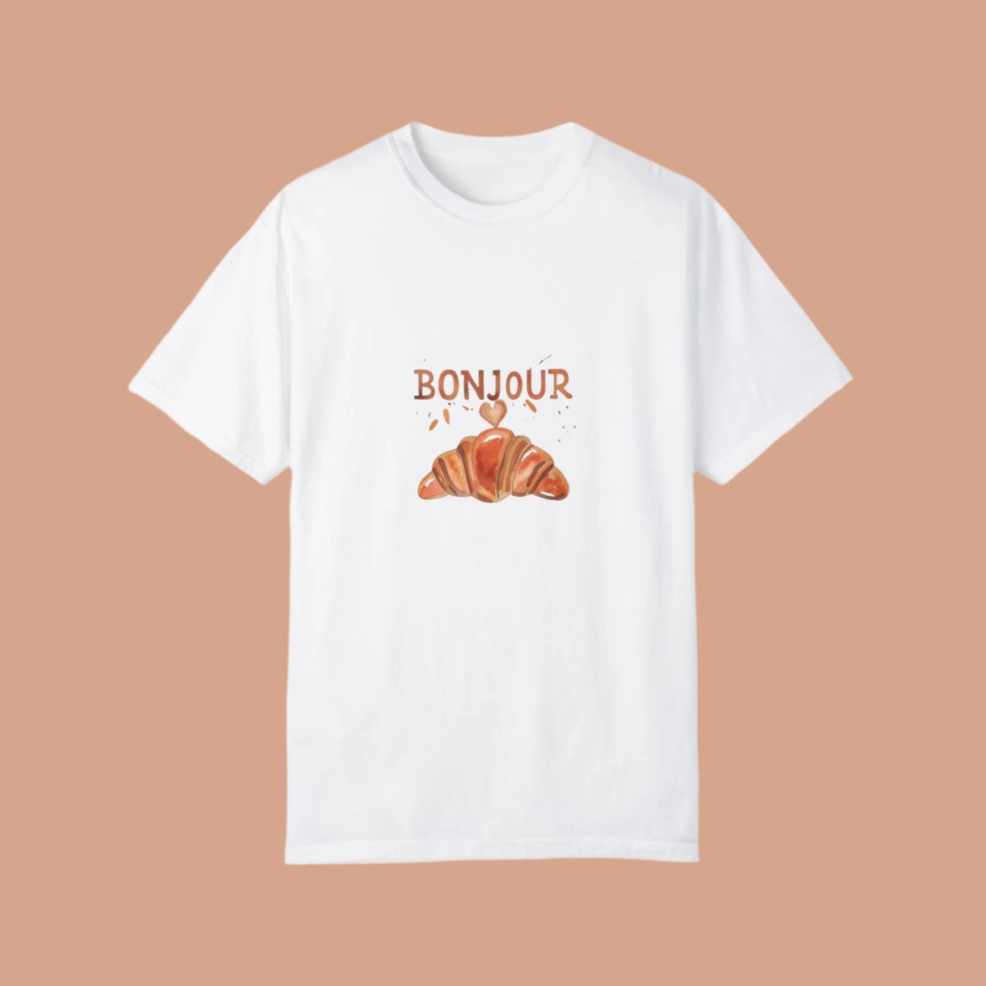 Bonjour Croissant Unisex Comfort Colora T-Shirt - The flirty crow