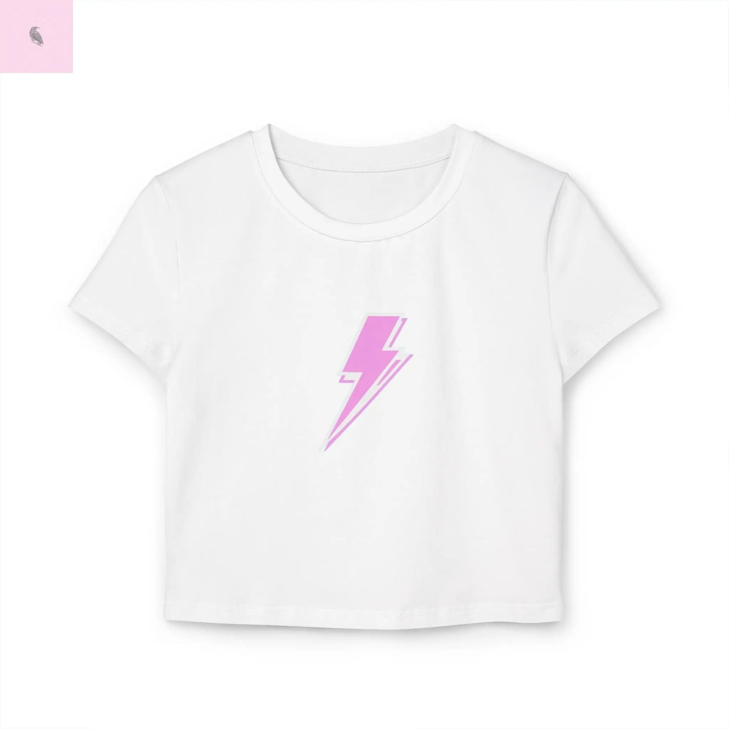 Pink Lightning Bolt Baby Tee the flirty crow