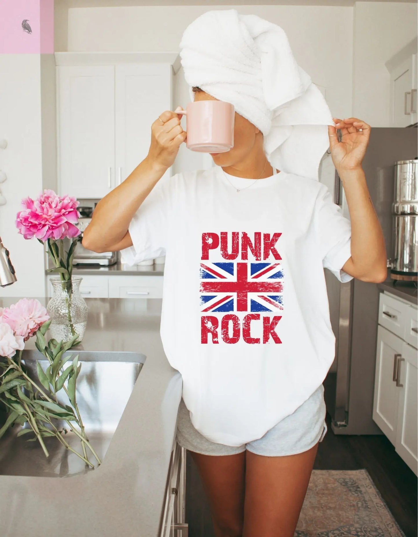 Punk Rock Tee Shirt, Bella + Canvas Unisex Jersey Short Sleeve, Soft Cotton, Fun and Trendy, Cute Top, Quality Fabric, Graphic Tee, Rock the flirty crow