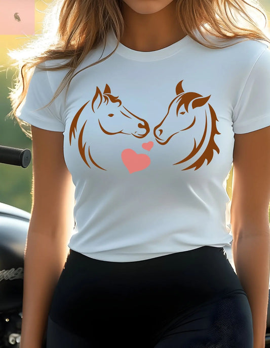 Women's Tee - Horse Lovers Quality Cotton Gift Shirt the flirty crow