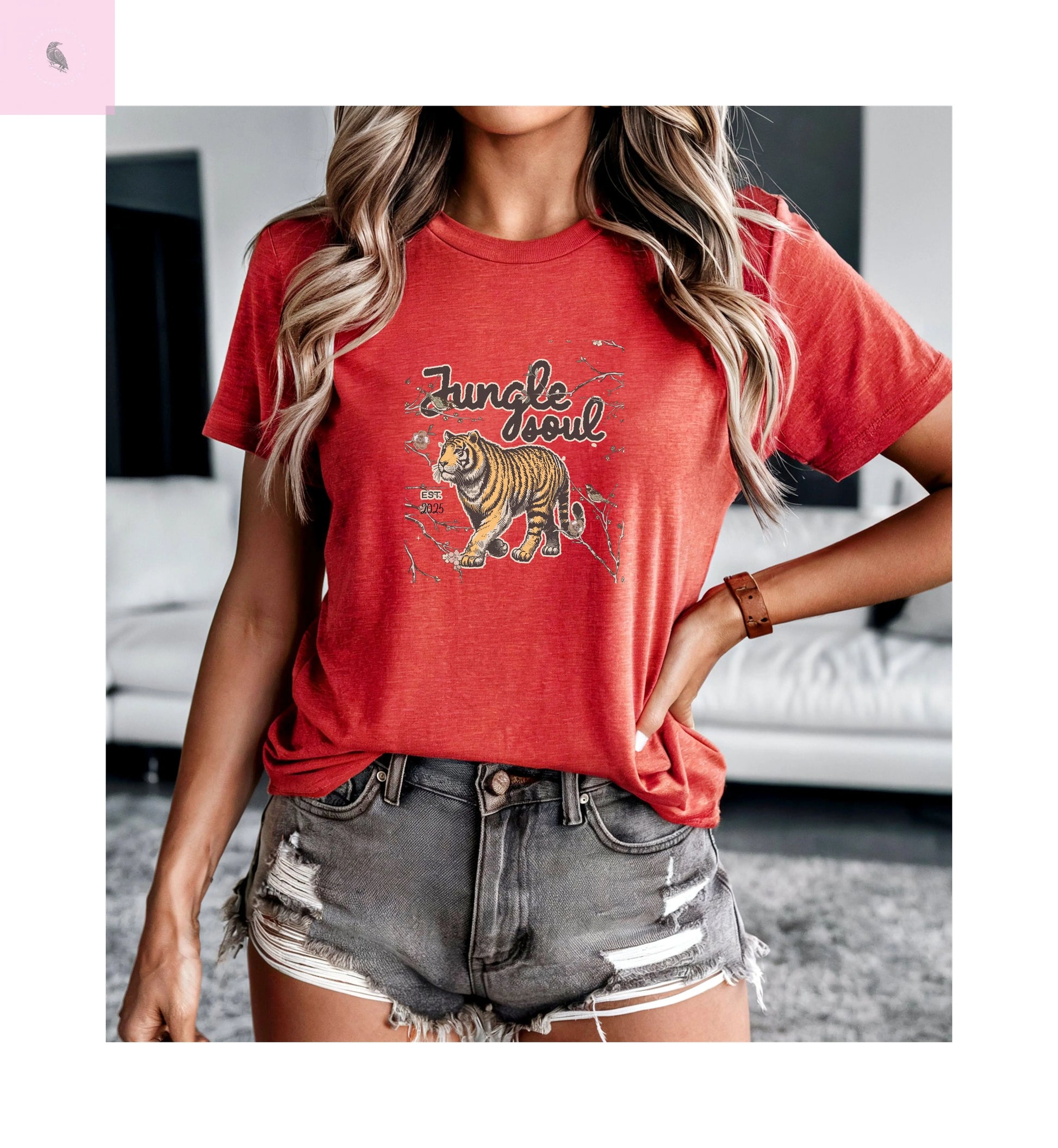 Tiger Tee, Unisex Tiger T-Shirt, Bella Canvas tshirt, Tiger Lover Shirt, Wild Animal Tee, Jungle tshirt, Nature lovers gift the flirty crow