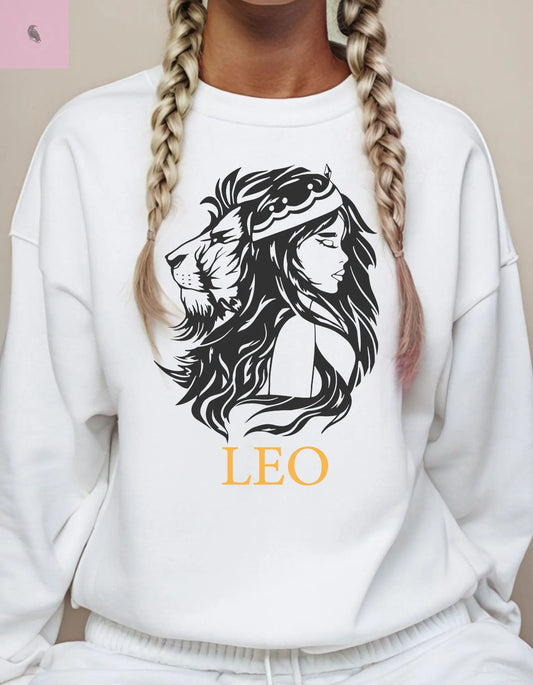Leo Astrology Sweatshirt - Unisex Garment-Dyed the flirty crow