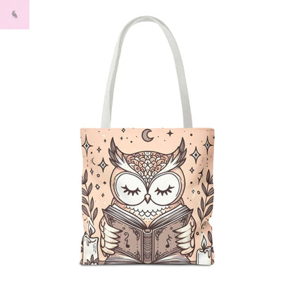 Reading lover  Owl Tote Bag, Cute Animal Tote, Book Lover Gift, AOP Shopping Bag, Owl Art Bag, Eco-Friendly Carryall, gift for reader The flirty crow