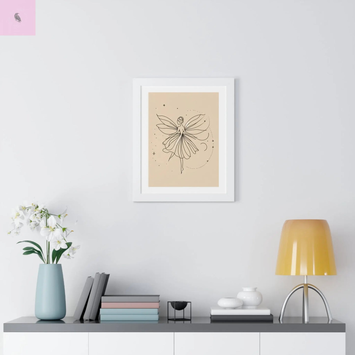 Whimsical Fairy Framed Vertical wall art - Enchanting Home Decor for fairy Lovers - The flirty crow