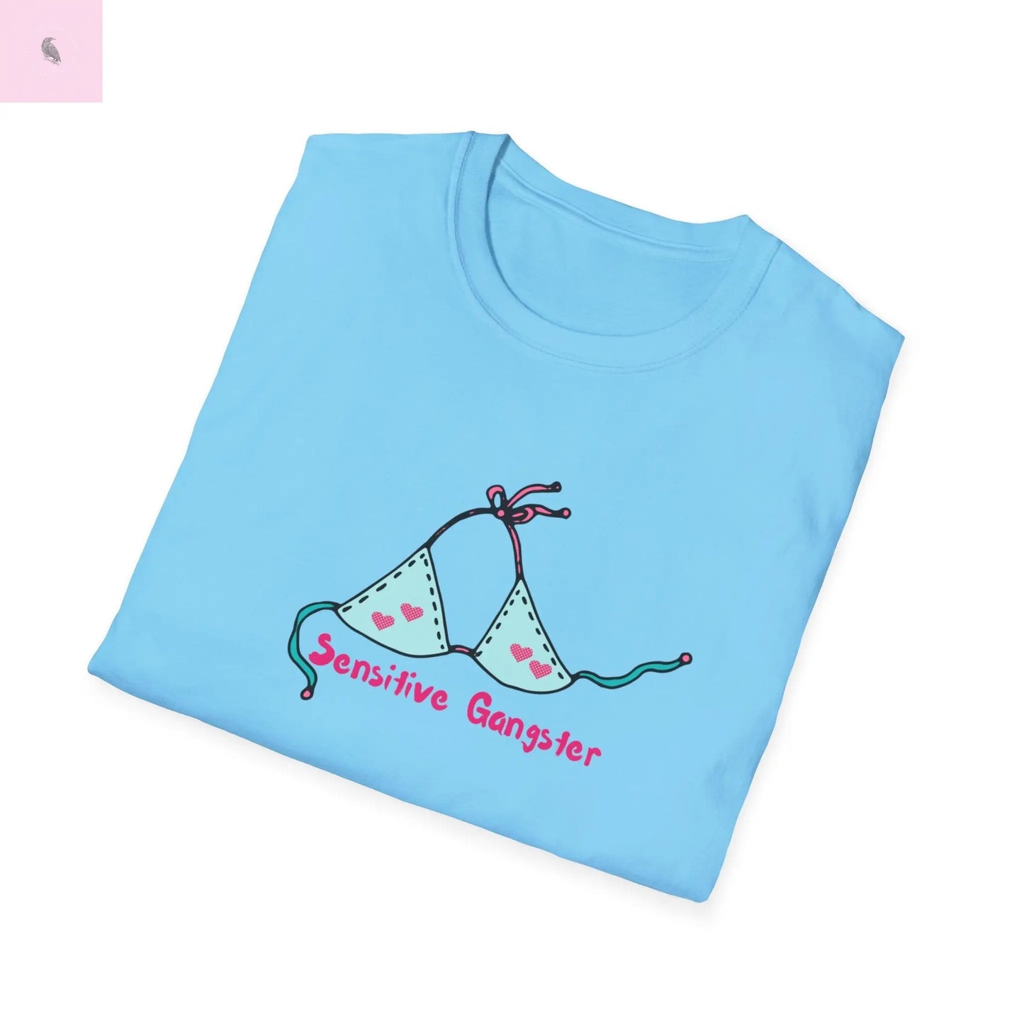 Sensitive Gangster T-Shirt, Funny beach Tee, love island tshirt, Gift for her, Summer top,  Casual Wear, The flirty crow