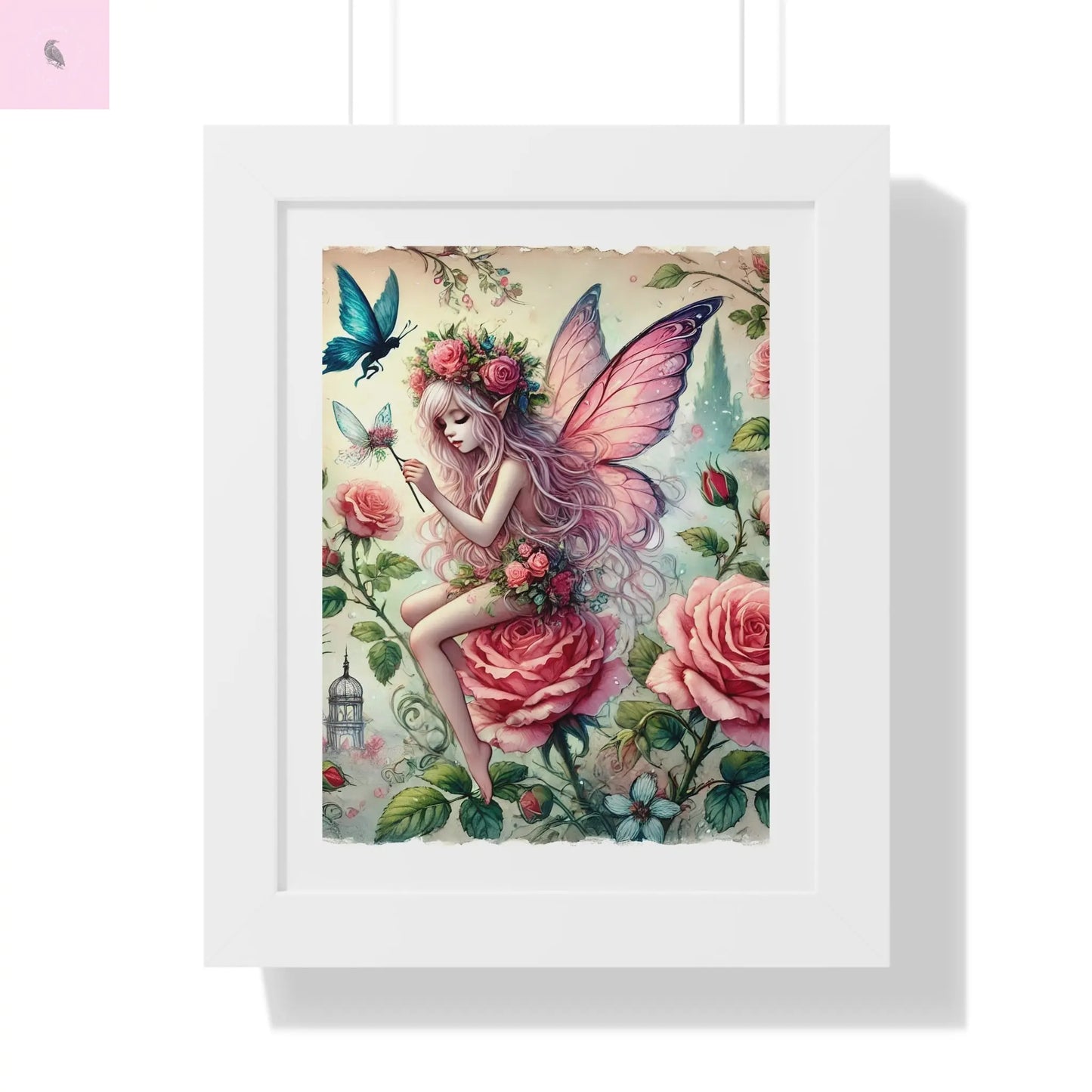 Framed Fairy wall art - The flirty crow