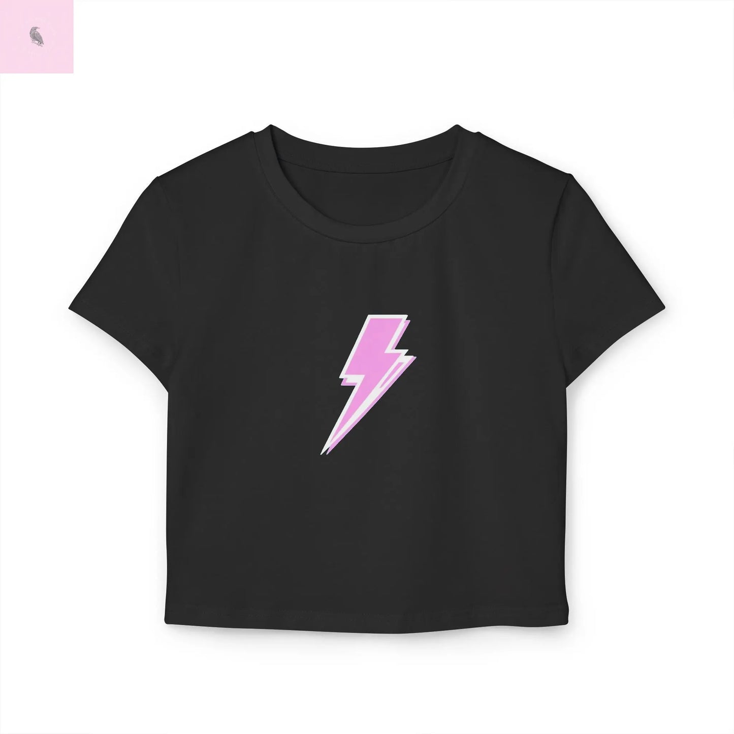 Pink Lightning Bolt Baby Tee the flirty crow