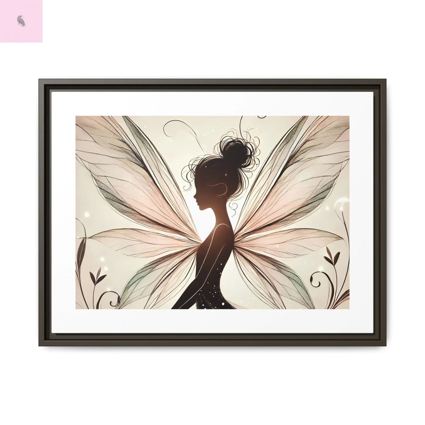 Framed Canvas Fairy wall art - The flirty crow