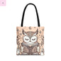 Reading lover  Owl Tote Bag, Cute Animal Tote, Book Lover Gift, AOP Shopping Bag, Owl Art Bag, Eco-Friendly Carryall, gift for reader The flirty crow