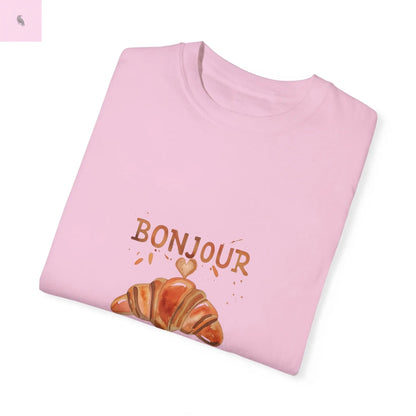 Bonjour Croissant Unisex Comfort Colora T-Shirt - The flirty crow