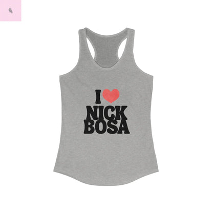 I Love Nick Bosa Women's Racerback Tank Top, Sports Fan Shirt, Workout Tank,  Game day tank,Gift for Football Lovers, 49er fan Apparel The flirty crow