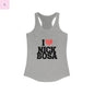 I Love Nick Bosa Women's Racerback Tank Top, Sports Fan Shirt, Workout Tank,  Game day tank,Gift for Football Lovers, 49er fan Apparel The flirty crow