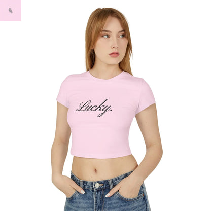 Cropped Baby Tee - Lucky Womens Cotton the flirty crow