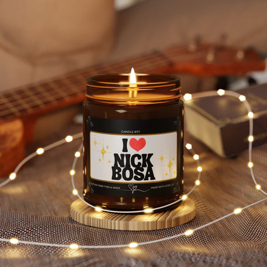 I  Nick Bosa Scented Soy Candle — Amber Jar The flirty crow