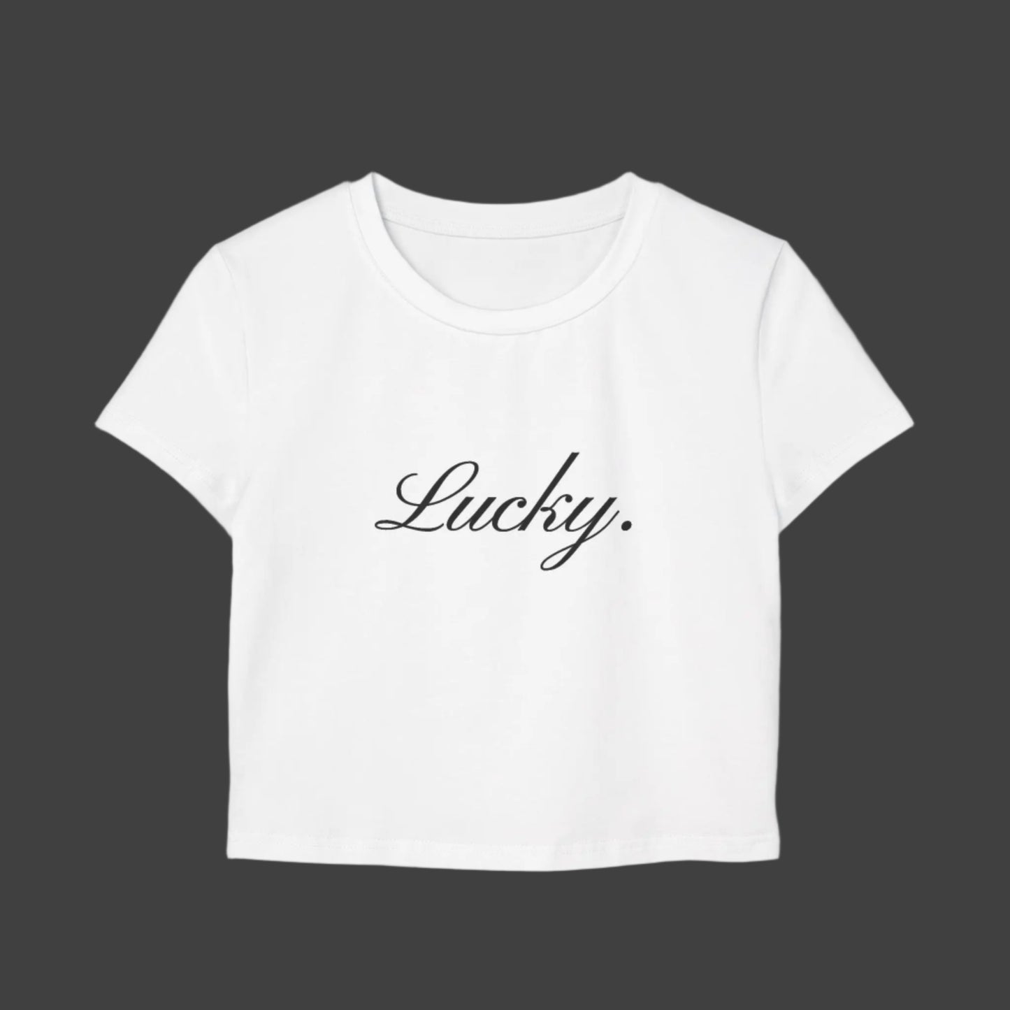 Cropped Baby Tee - Lucky Womens Cotton the flirty crow