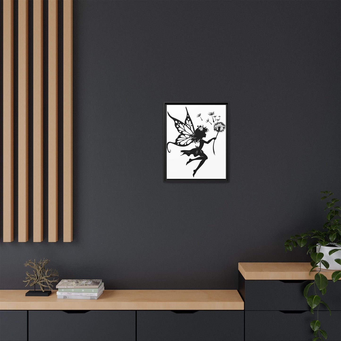 Framed Canvas Fairy Art, whimsical wall decor, nursery room art, gift for her - The flirty crow