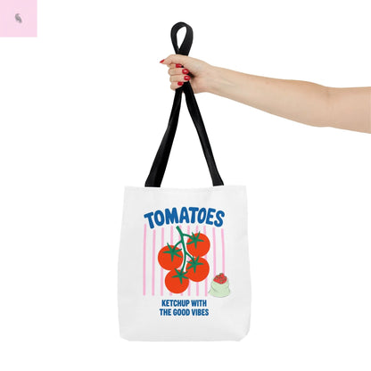 Tomato Vibes Tote Bag, Grocery tote,  Beach bag, travel tote,gift for gardener, veggie lover, Fun Gift for Foodies, Garden Lovers The flirty crow