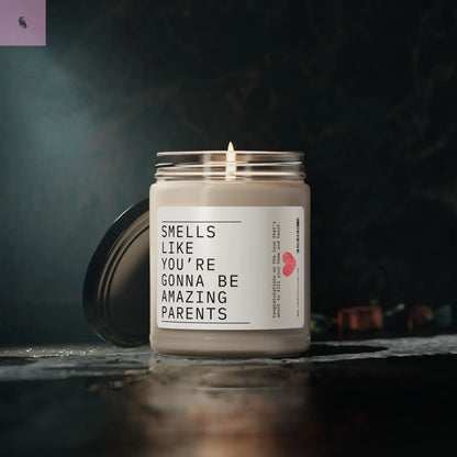 Scented Soy Candle - "Smells Like You're Gonna Be Amazing Parents" - Perfect Baby Shower Gift The flirty crow