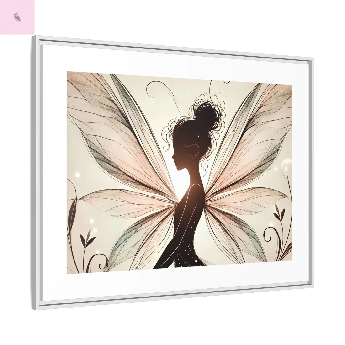 Framed Canvas Fairy wall art - The flirty crow