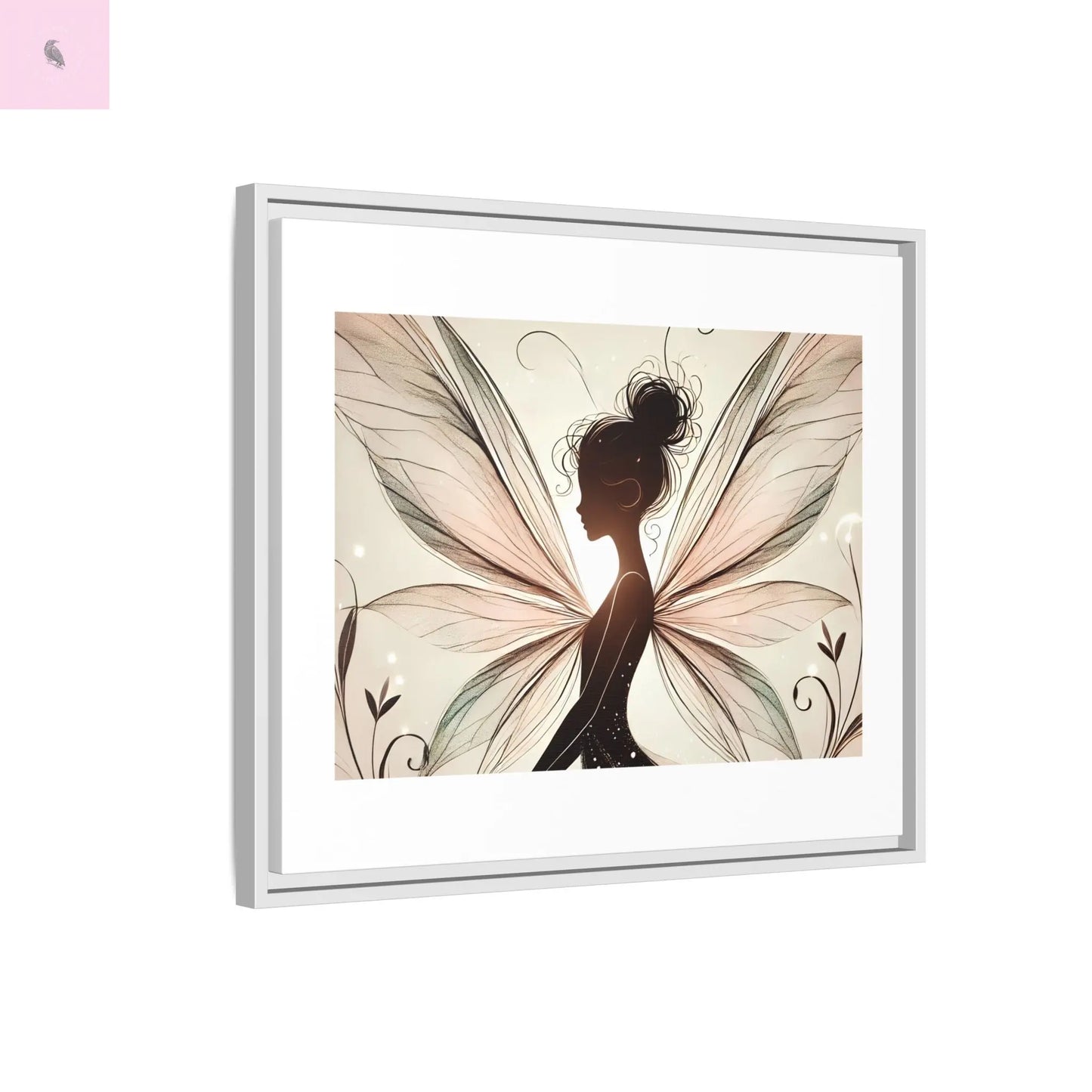 Framed Canvas Fairy wall art - The flirty crow
