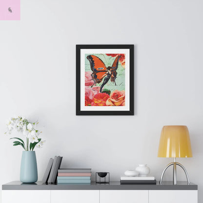 Vintage Butterfly Framed- Floral Wall Art - The flirty crow