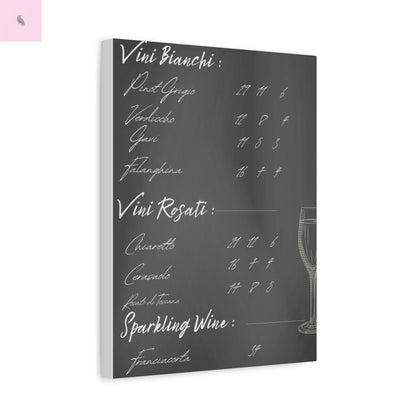 Chalkboard Wine Menu, Italian wine Canvas Art,  Bar Decor, Wine List Wall Art,  Kitchen Decor, Wine Lover Gift, Italian wine lover Printify