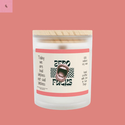 Zero Fucks Candle - 11oz Frosted Glass - Empowering Soy Wax Scented Candle for Bold Spirits The flirty crow