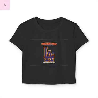 Los Angeles Superior Team Women's LA Baby Tee - Trendy Graphic T-Shirt, Los Angeles California Shirt, Hip LA Tee, Cool Urban Tee, the flirty crow