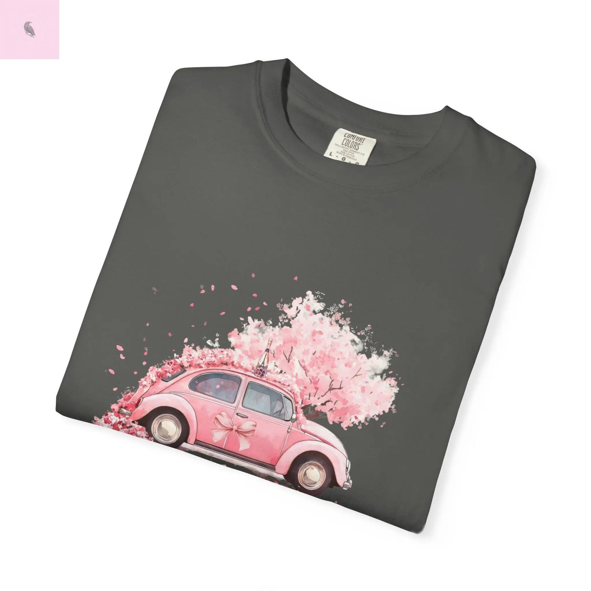 Vintage Car Floral T-Shirt, Unisex Tee, Casual Wear, Gift for Her, Spring Fashion, Boho Style, coquette design Printify