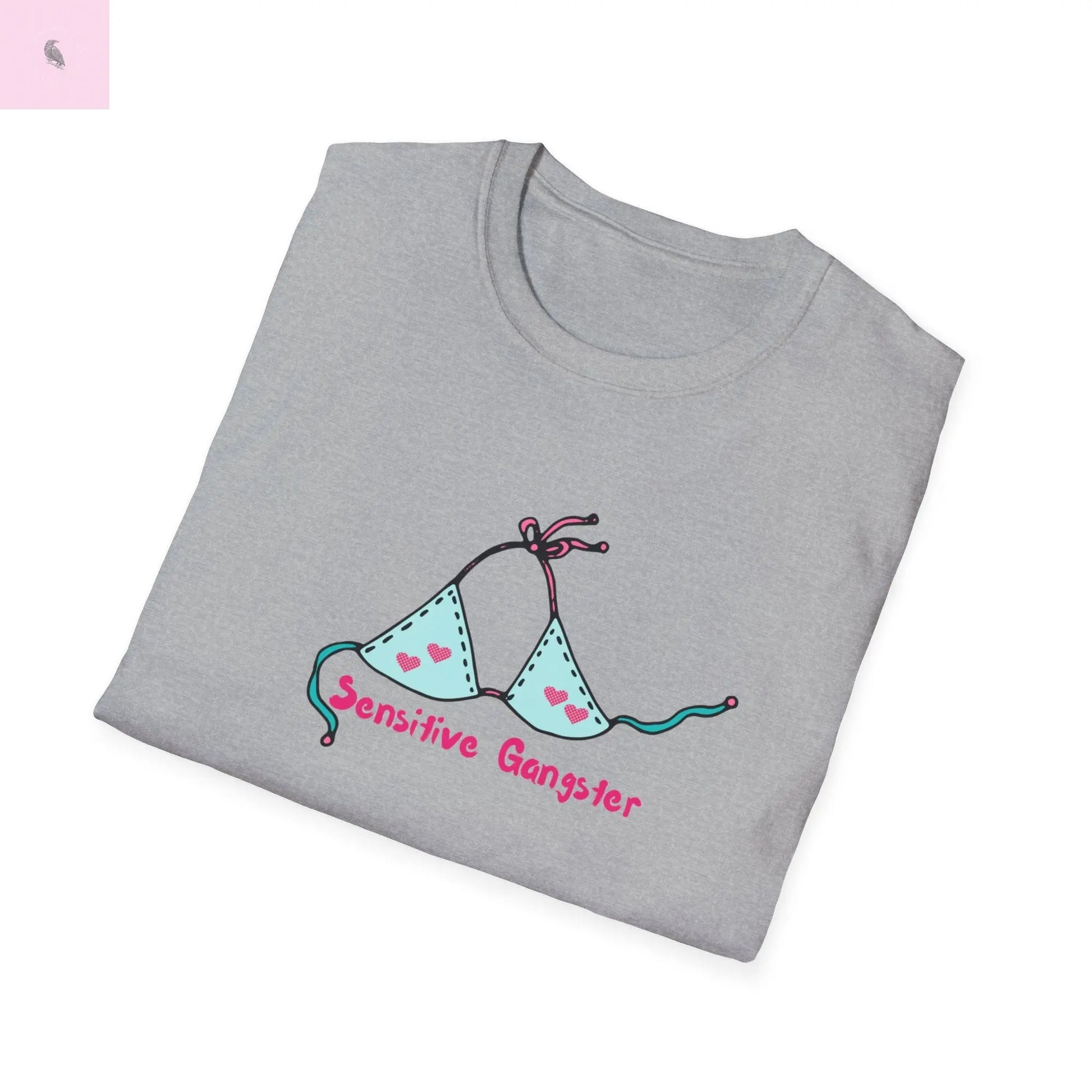 Sensitive Gangster T-Shirt, Funny beach Tee, love island tshirt, Gift for her, Summer top,  Casual Wear, The flirty crow